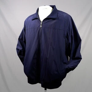 Jos A. Bank Jacket Mens XXL Navy Blue Full Zip Cotton Blend Mesh Lined Pockets - Picture 1 of 20