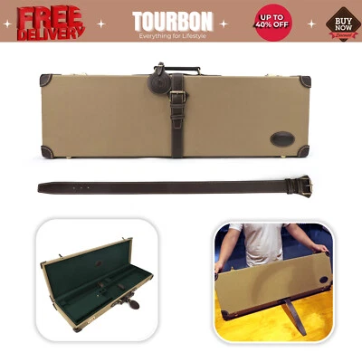 Tourbon Canvas Leather Shotgun Box Gun Safe Hard Case Weapon Firearm Storage Box - Image 1 of 4