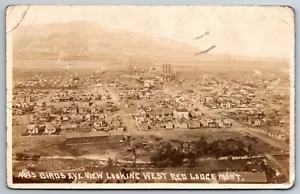 Postal Birds Eye View Red Lodge Montana MT 1928 Looking West Aerial No 13 RPPC - Imagen 1 de 2