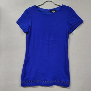 Lulus Kleid Damen Größe M royalblau Mini Etuikleid Ösensaum Crinkle - Bild 1 von 10