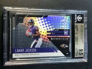 LAMAR JACKSON 2018 PANINI UNPARALLELED #209 HOLOFOIL ROOKIE RC BGS 9.5 10 RAVENS