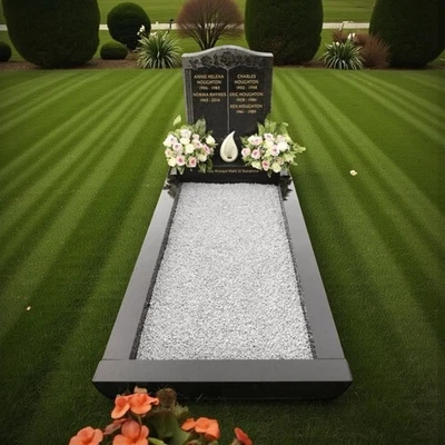 Adult, Grave edging set 6 Foot Edging With Coloured stones, No pots Memorial - Image 1 of 4