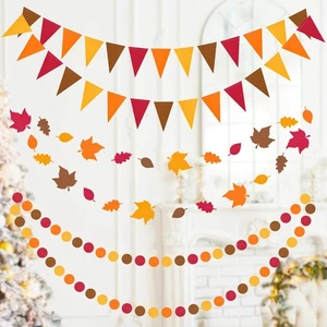 Banderín de hojas de otoño para decoraciones de Acción de Gracias, celebración de acción de gracias... - Imagen 1 de 8