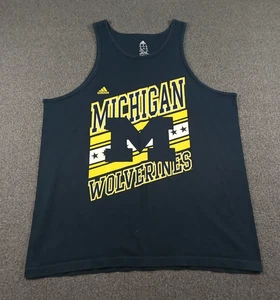 Camiseta sin mangas Michigan Wolverines Adidas talla XL azul marino amarillo logotipo grande - Imagen 1 de 5