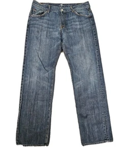 7 For All Mankind Austyn Jeans Mens 40 Dark Wash 40x32 Relaxed Straight Stretch - Picture 1 of 10