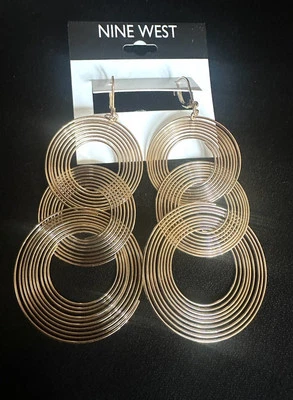 Pendientes de aro espiral Nine West de 4 pulgadas Foto 1 de 3