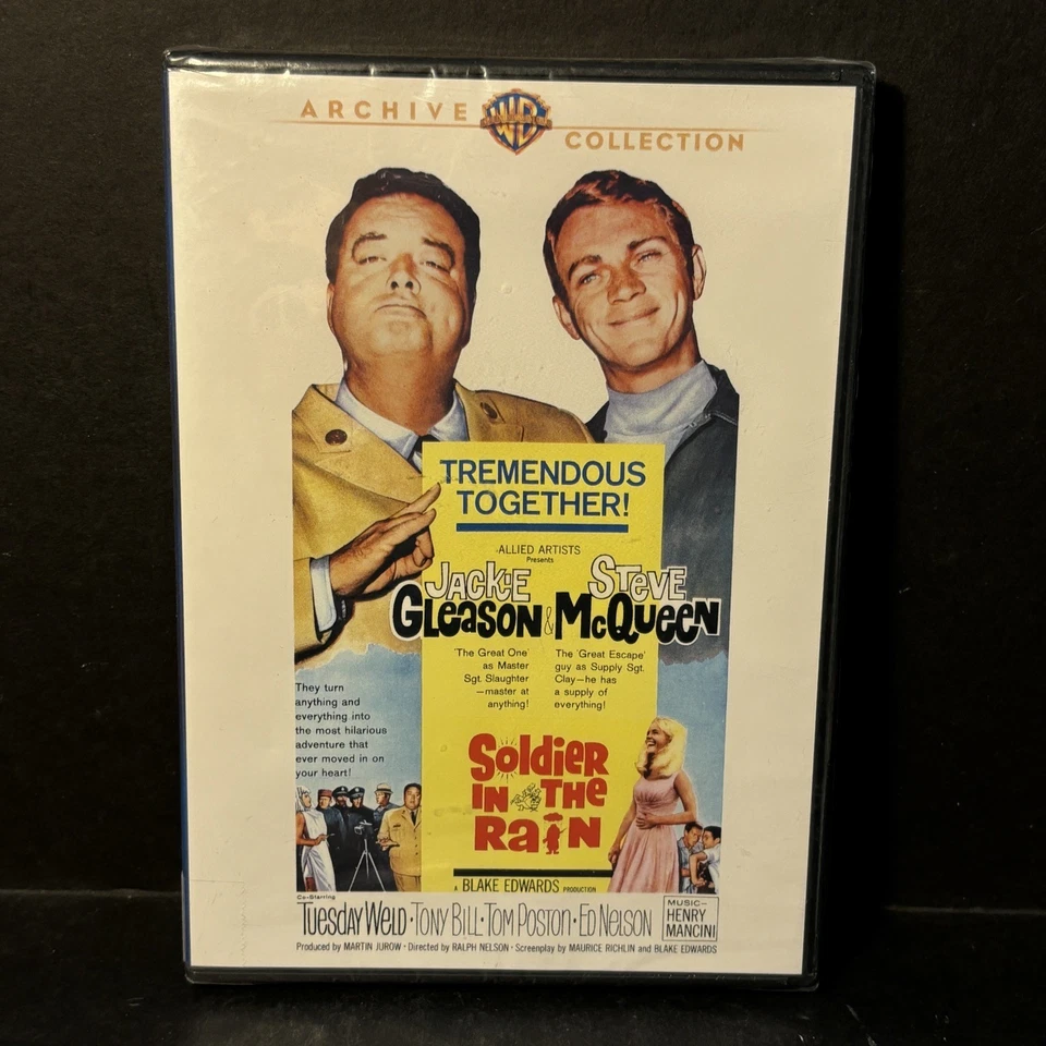 SOLDIER IN THE RAIN (1963) Sealed Comedy DVD JACKIE GLEASON Steve McQueen WARNER - Image 1 of 2