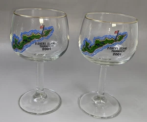 Fishers Island Tournament 2001 copas de vino golf usadas en excelente estado - Imagen 1 de 8