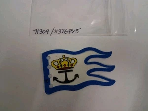 1x Lego Stoff Flagge 8x5 weiß blau Krone Anker Arme Flagge 6280 6291 x376px5 - Bild 1 von 2