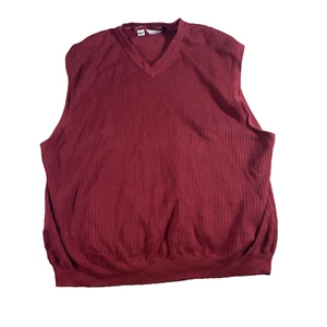 Cutter & Buck Vest Mens 3XB Sleeveless Golf Outdoors Casual Red Sweater Cotton - Picture 1 of 14