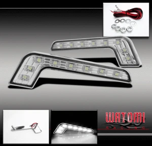 BENZ L-SHAPE 8-LED WHITE DRL DAYTIME RUNNING HEAD FOG LIGHT CHRYSLER CHEVY DODGE - Foto 1 di 2