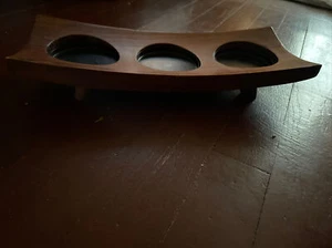 Wooden Teak Rectangular Candle Holder for Three - Picture 1 of 3
