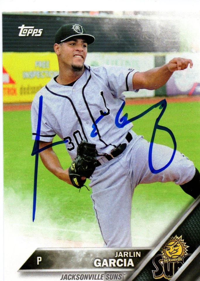 Jarlin Garcia Miami Marlins 2016 Topps Pro Debut Signed Card - Image 1 of 1