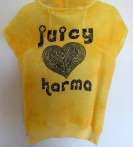 Juicy Couture Girls Karma Lemon Drop Short-sleeved Tie-dyed Terry Hoodie (6) NWT - Picture 1 of 2