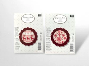Rico Design Stickpackung ,,Joyeux Noel'' Filzrahmen Ø10cm, 2 Stück - Bild 1 von 2