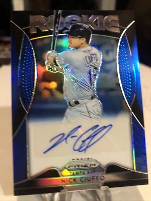 NICK CIUFFO 2019 PRIZM SILVER Blue REFRACTOR AUTO RC Tampa Bay Rays No.RA-NC - Image 1 of 4