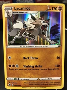 Near Mint Pokemon Champion's Path Lycanroc Holo 030/073 Pack Fresh Rare Pull - Picture 1 of 2