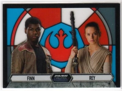 2016 Topps Star Wars Evolution Stained Glass Pairings Finn / Rey #9 - Image 1 of 2