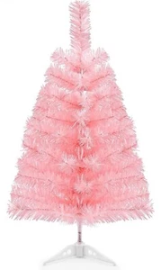 3Ft Artificial Christmas Tree Pink Tabletop Christmas Tree with Plastic Stand... - Picture 1 of 1