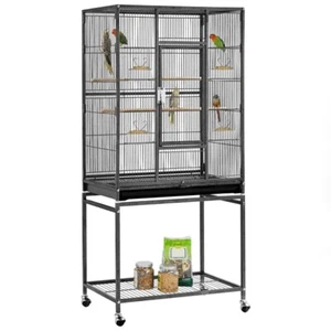 54inch Wrought Iron Standing Large Parakeet Flight Bird Cage for Small Parrots - Picture 1 of 41