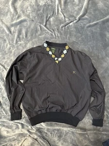Pullover a vento vintage uomo Catalina golf MEDIA blu navy collo argyle - Foto 1 di 4