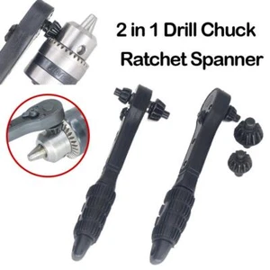 2in1 Drill Chuck Ratchet Two-head Spanner Key Drill Chuck RatchetWrench Tool UK - Picture 1 of 29