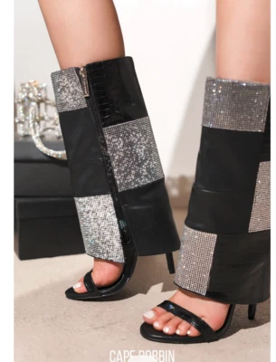 Cape Robbin 马赛克皮革和宝石高跟鞋迪斯科纳什维尔(11 码) — 第 1/4 张图片