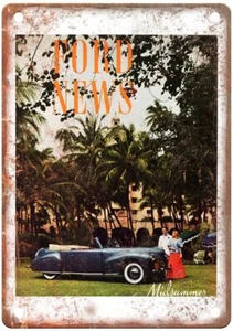 Vintage 1940 Lincoln-Zephyr Continental Cabriolet Werbung Retro Look Blechschild A4087 - Bild 1 von 2