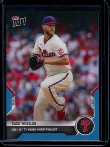 2021 Topps Now #OS-15 Zack Wheeler Blue Parallel Card #d /49 Off Season
