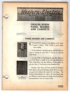 Western Electric Co. Bulletin #9763, Crouse-Hinds Panels & Cabinets, 1909-1913 - Picture 1 of 2