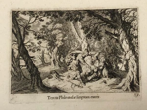 Gravure antique 1681 par JOHANN WILHELM BAUR de MÉTAMORPHOSES par OVID Philomela - Photo 1/4