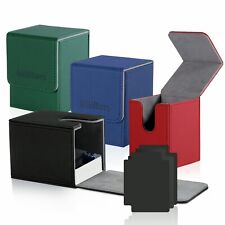 4 pack Premium Pu Leather Deck Box:Holds100+Single Sleeved Cards with 4 Dividers