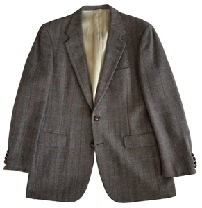 vintage brown herringbone Stafford tweed blazer jacket sport suit coat 42 L - Picture 1 of 11