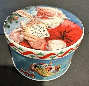 DAHER Santa Claus Christmas Candy Tin Made In England 3”Tx5”W Vintage - Picture 1 of 3