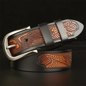 Men’s belts Full Grain Genuine Leather Casual Dress Jeans Belts for Men CINTURON - Picture 1 of 27