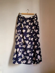 Pierre Cardin navy floral midi skirt 2X 2XL XXL - Picture 1 of 8