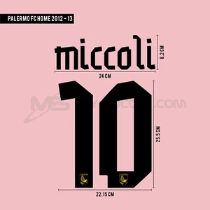 MICCOLI #10 Palermo Home 2012-13 Print (Printable PU Material) - Picture 1 of 5