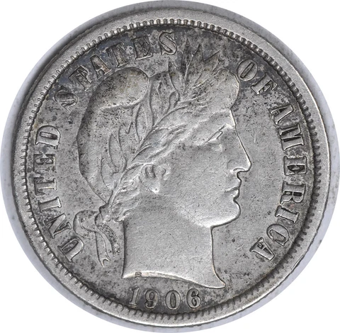 1906-O Barber Silver Dime Choice VF Uncertified #309 Cover