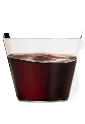 100 Silver Plastic Cups 9 Oz Clear Plastic Cups Silver Disposable Rimmed Cups  - Image 1 of 4