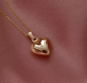 Gift For Women's 14K Yellow Gold Plated Heart Pendant Necklace - Picture 1 of 9