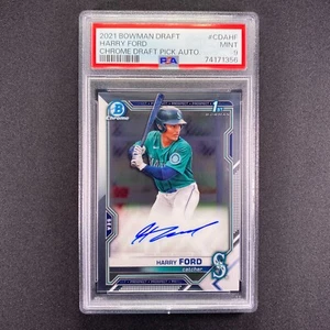2021 Bowman Draft Harry Ford 1st Chrome Auto PSA 9 MINT Mariners Autograph - Picture 1 of 2