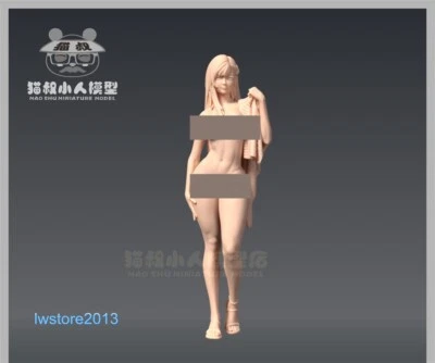 1/87 Sexy Towel Girl Miniatures Scene Props Figures Model For Cars Vehicles Toys - Image 1 of 4