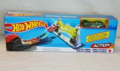 2018 Mattel Hot Wheels torre elétrica carro brinquedos ação play-set carro e pista NOVO - Imagem 1 de 2