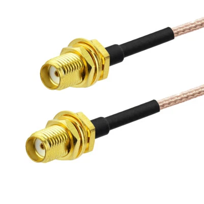 Eightwood RG178 Extension Cable SMA Female Bulkhead to SMA Female Bulkhead 50cm - Image 1 of 2