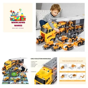 Toddler Toys for 3 4 5 6 Years Old Boys, Die-cast Construction Car Carrier Ve... - Picture 1 of 7