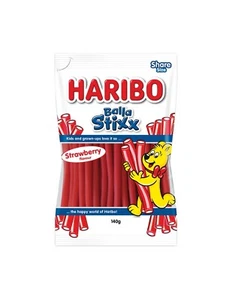 HARIBO BALLA STIXX STRAWBERRY 140g x 14 Bags - Picture 1 of 1
