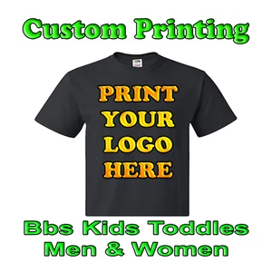 DTG 4Dzs 5Dzs 6Dzs BLACK T-Shirts Logos Images Custom Printing BULK Orders - Picture 1 of 3