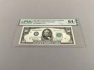 U.S. 50 Dollars FR 2107-D (DA Block) Federal Reserve 1950 PMG 64 EPQ - Picture 1 of 4
