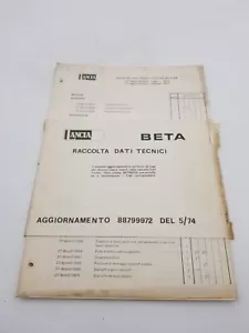 Manuale officina aggiornamento dati tecnici Lancia Beta Coupe e Berlina del 1974 - Foto 1 di 24