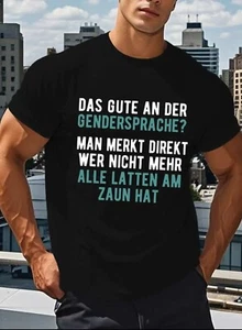 Camiseta para hombre - "Lo bueno de la lengua de género..." - Diversión divertida camiseta divertida - Imagen 1 de 6